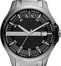 Armani Exchange Hampton Chronograph Black Dial Silver Steel Strap Watch For Men - AX2103