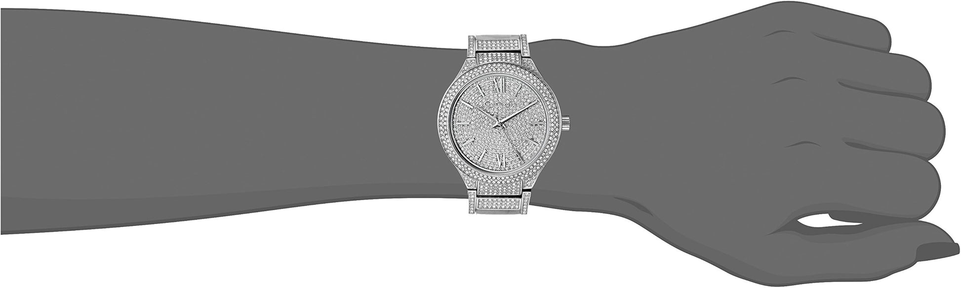 Michael Kors Kerry Crystal Pave Silver Dial Silver Steel Strap Watch For Women - MK3359