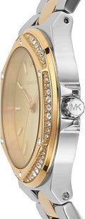 Michael Kors Lennox Three-Hand Gold Dial Two Tone Steel Strap Watch For Women  - MK6988