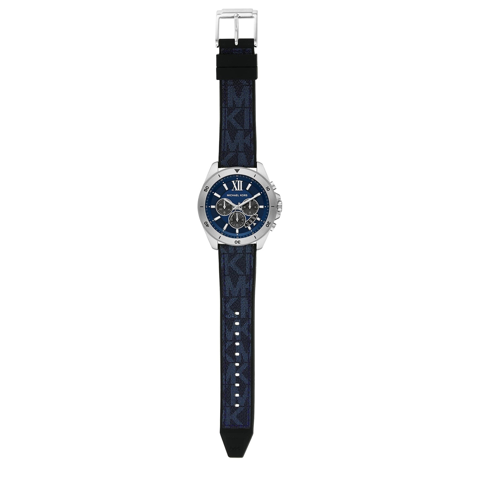 Michael Kors Brecken Chronograph Blue Dial Blue Silicone Strap Watch For Men - MK8923