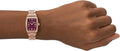 Emporio Armani Two Hand Diamonds Burgundy Dial Rose Gold Steel Strap Watch For Women - AR11488