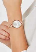 Emporio Armani Aurora Quartz Silver Dial Gold Steel Strap Watch For Women - AR11108