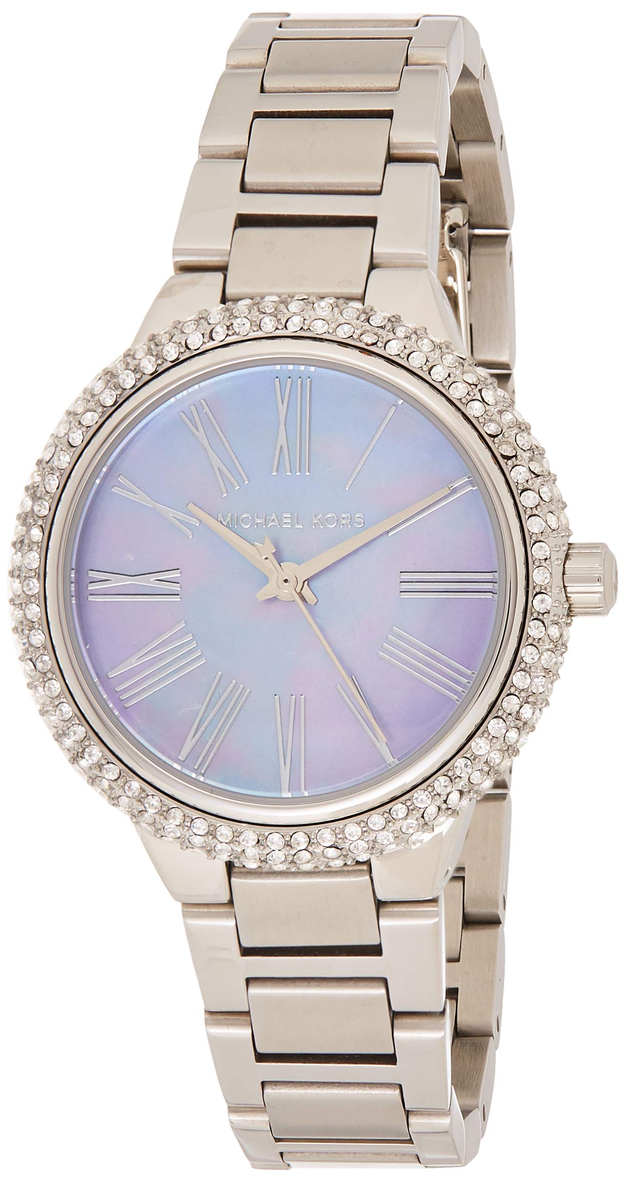 Michael Kors Taryn Mother of Pearl Purple Dial Silver Steel Strap Watch For Women - MK6562