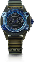 Versace icon Active Chronograph Black Dial Black Silicone Strap Watch For Men - VEZ700622