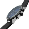 Emporio Armani Mario Chronograph Blue Dial Black Leather Strap Watch For Men - AR11522