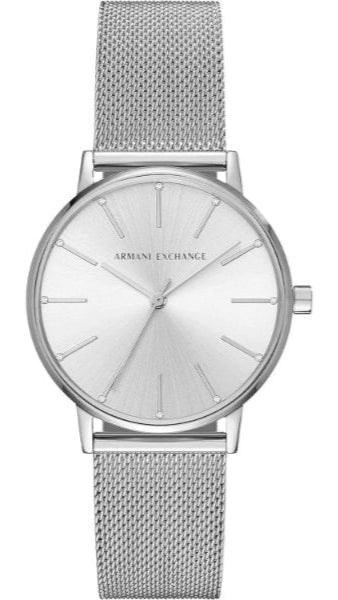 Armani Exchange Lola Analog Silver Dial Silver Mesh Strap Watch For Women - AX5535