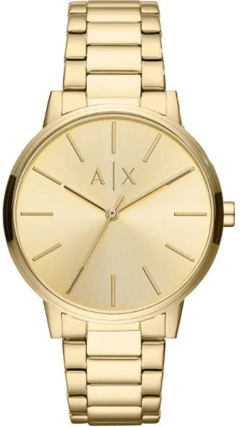 Armani Exchange Cayde Analog Gold Dial Gold Steel Strap Watch For Men - AX2707