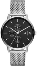 Armani Exchange Cayde Chronograph Black Dial Silver Mesh Strap Watch For Men - AX2714