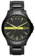 Armani Exchange Hampton Black Dial Black Steel Strap Watch For Men - AX2407