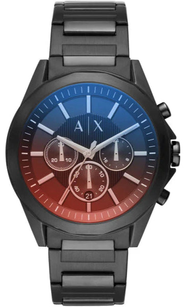 Armani Exchange Drexler Chronograph Black Dial Black Steel Strap Watch For Men - AX2615