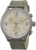 Tissot T Sport Chrono XL Beige Dial Green Nylon Strap Watch for Men - T116.617.37.267.00