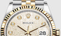 Rolex Datejust 36 Diamonds Silver Dial Two Tone Oyster Steel Strap Watch for Women - M126233-0027