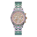 Guess Heiress Multifunction Diamonds Purple Dial Purple Steel Strap Watch for Women - GW0440L3