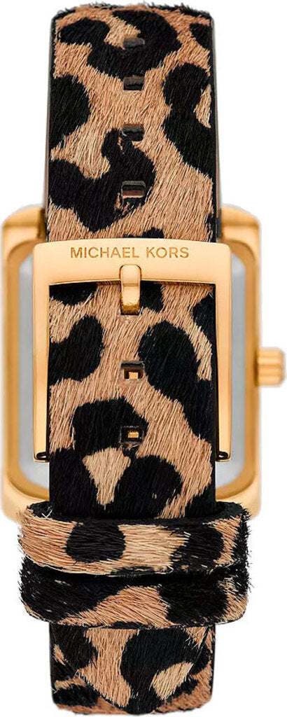 Michael Kors Emery Quartz Diamonds Black Dial Cheetah Print Leather Strap Watch For Women - MK7387