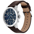 Tommy Hilfiger Henry Chronograph Blue Dial Brown Leather Strap Watch For Men -1710476