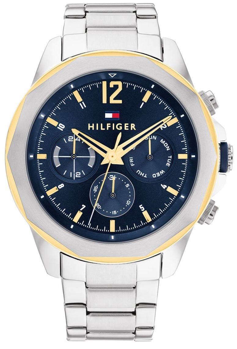 Tommy Hilfiger Lars Chronograph Blue Dial Silver Steel Strap Watch For Men - 1792059