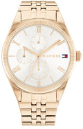 Tommy Hilfiger Monica Quartz White Dial Gold Steel Strap Watch For Women - 1782593