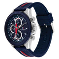 Tommy Hilfiger Clark Chronograph Blue Dial Black Leather Strap Watch For Men - 1792083