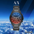 Armani Exchange Drexler Chronograph Black Dial Black Steel Strap Watch For Men - AX2615