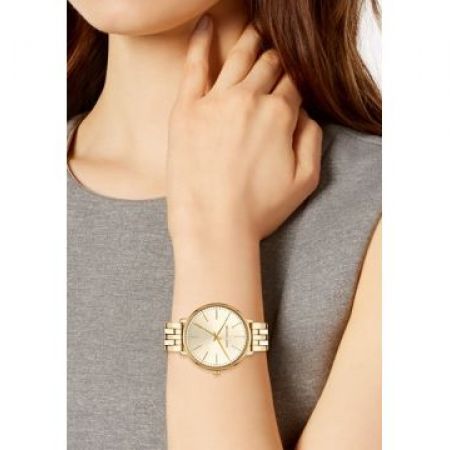 Michael Kors Pyper Quartz Gold Dial Gold Steel Strap Watch For Women - MK3898