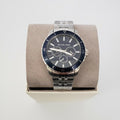 Michael Kors Cunningham Multifunction Blue Dial Silver Steel Strap Watch For Men - MK7153