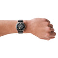 Emporio Armani Meccanico Skeleton Black Dial Black Leather Strap Watch For Men - AR60026