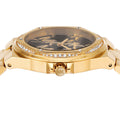 Michael Kors Lennox Quartz Black Dial Gold Steel Strap Watch For Women - MK7404