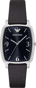 Emporio Armani Epsilon Quartz Black Dial Black Leather Strap Watch For Men - AR2490