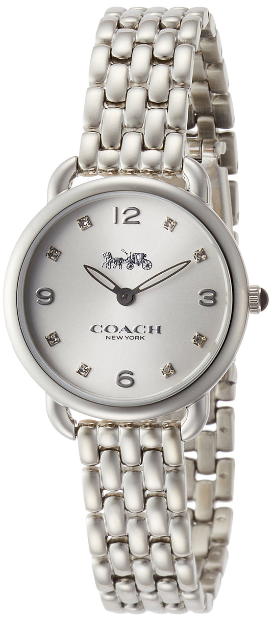 Coach Delancey Slim Silver Dial Silver Steel Strap Watch for Women - 14502781