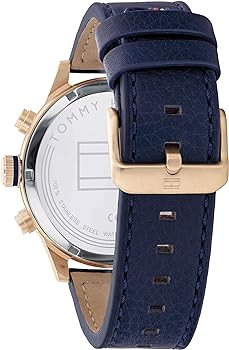 Tommy Hilfiger Trent Chronograph Grey Dial Black Leather Strap Watch For Men - 1791808