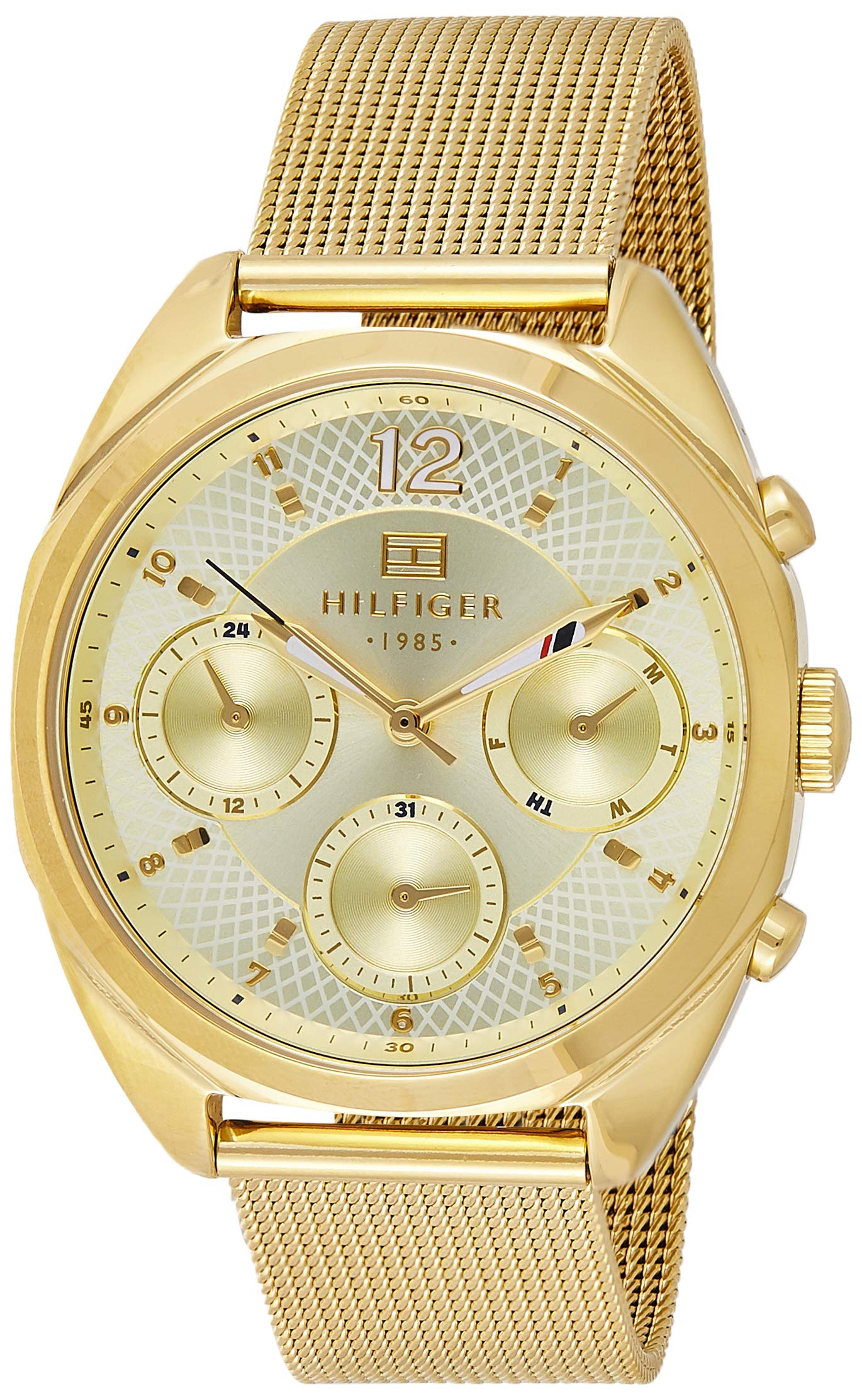 Tommy Hilfiger Mia Gold Dial Gold Mesh Bracelet Watch for Women - 1781488