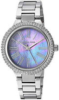 Michael Kors Taryn Mother of Pearl Purple Dial Silver Steel Strap Watch For Women - MK6562