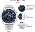 Tommy Hilfiger Luca Chronograph Quartz Blue Dial Silver Steel Strap Watch For Men - 1710492