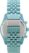 Michael Kors Lexington Chronograph Turquoise Dial Turquoise Steel Strap Watch For Men - MK8793