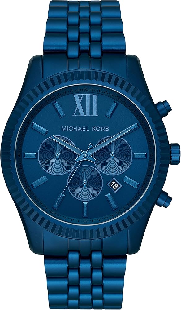 Michael Kors Lexington Chronograph Blue Dial Blue Steel Strap Watch For Men - MK8791