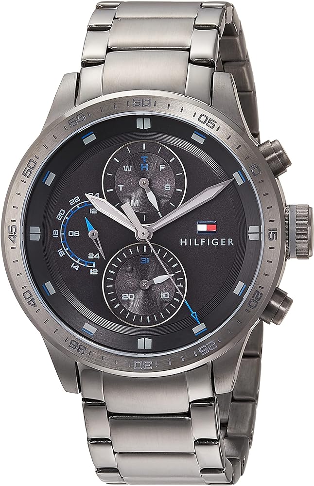 Tommy Hilfiger Trent Chronograph Grey Dial Grey Steel Strap Watch For Men - 1791806