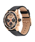 Coach Kent Rose Gold Dial Black Leather Strap Watch for Men - 14602559