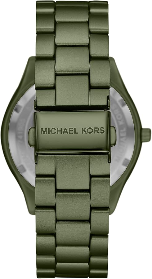 Michael Kors Slim Runway Green Dial Green Steel Strap Watch for Women - MK4526