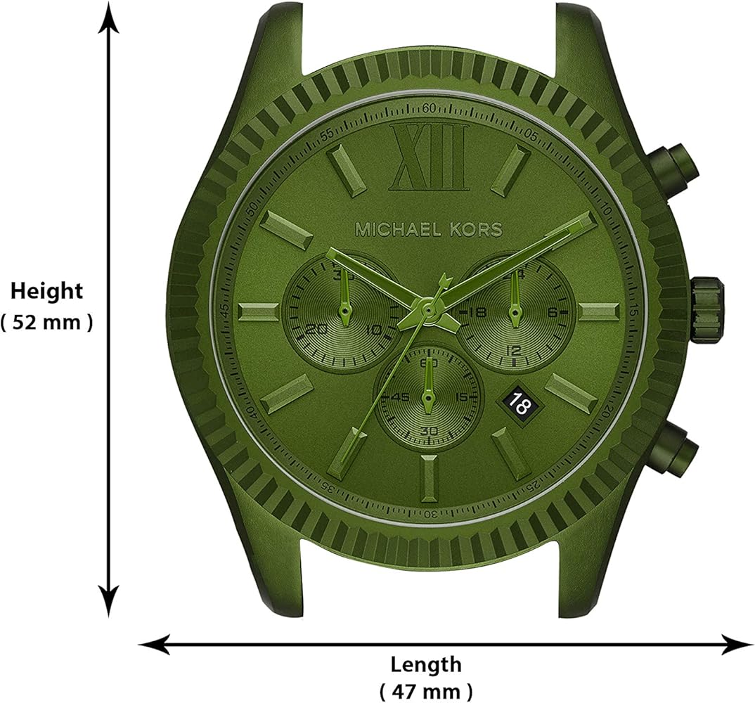 Michael Kors Lexington Chronograph Green Dial Green Steel Strap Watch For Men - MK8790