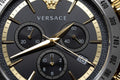 Versace Classic Chronograph Quartz Black Dial Silver Steel Strap Watch For Men - VEV700419