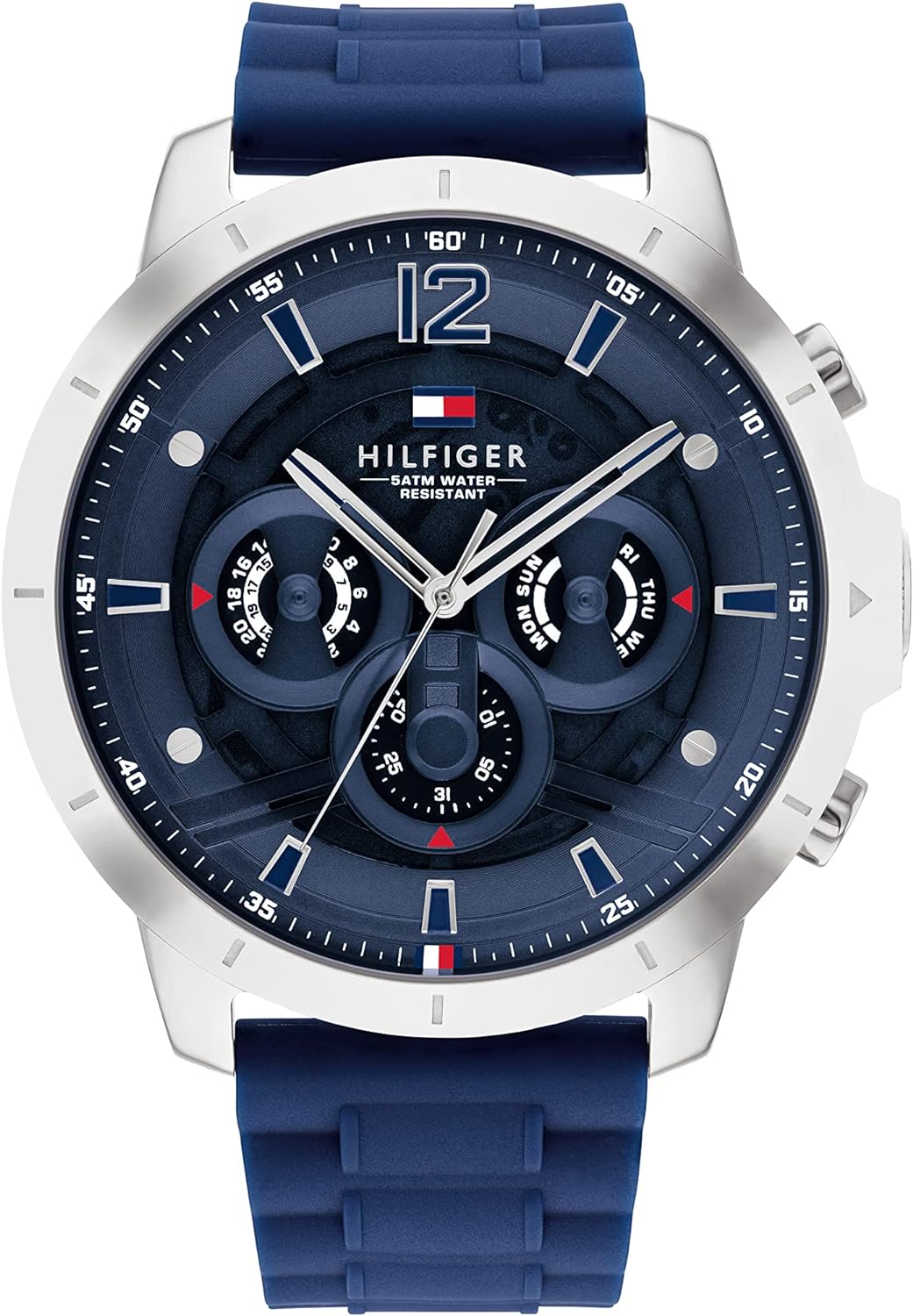 Tommy Hilfiger Luca Chronograph Quartz Blue Dial Blue Silicone Strap Watch For Men - 1710489