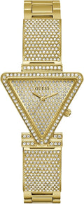 Guess Fame Crystals Gold Dial Gold Steel Strap Watch For Women - GW0644L2