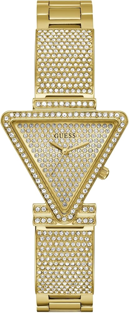 Guess Fame Crystals Gold Dial Gold Steel Strap Watch For Women - GW0644L2