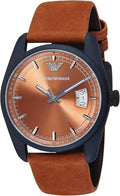 Emporio Armani Sportivo Analog Brown Dial Brown Leather Strap Watch For Men - AR6080