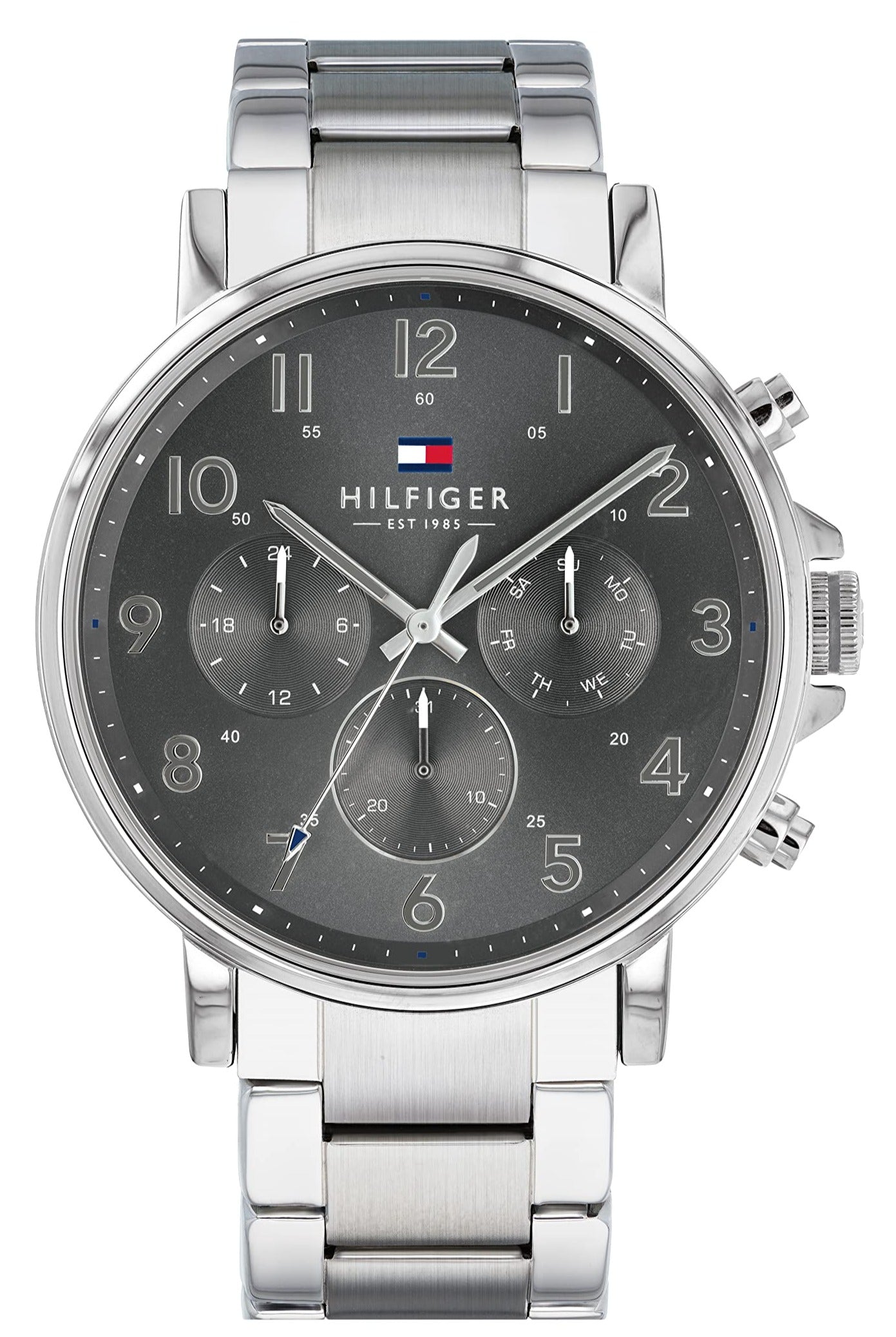 Tommy Hilfiger Chronograph Grey Dial Silver Steel Strap Watch for Men - 1710382