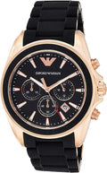 Emporio Armani Sigma Chronograph Black Dial Black SIlicon Strap Watch For Men - AR6066