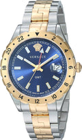 Versace Hellenyium GMT Blue Dial Two Tone Steel Strap Watch for Men - V11060017