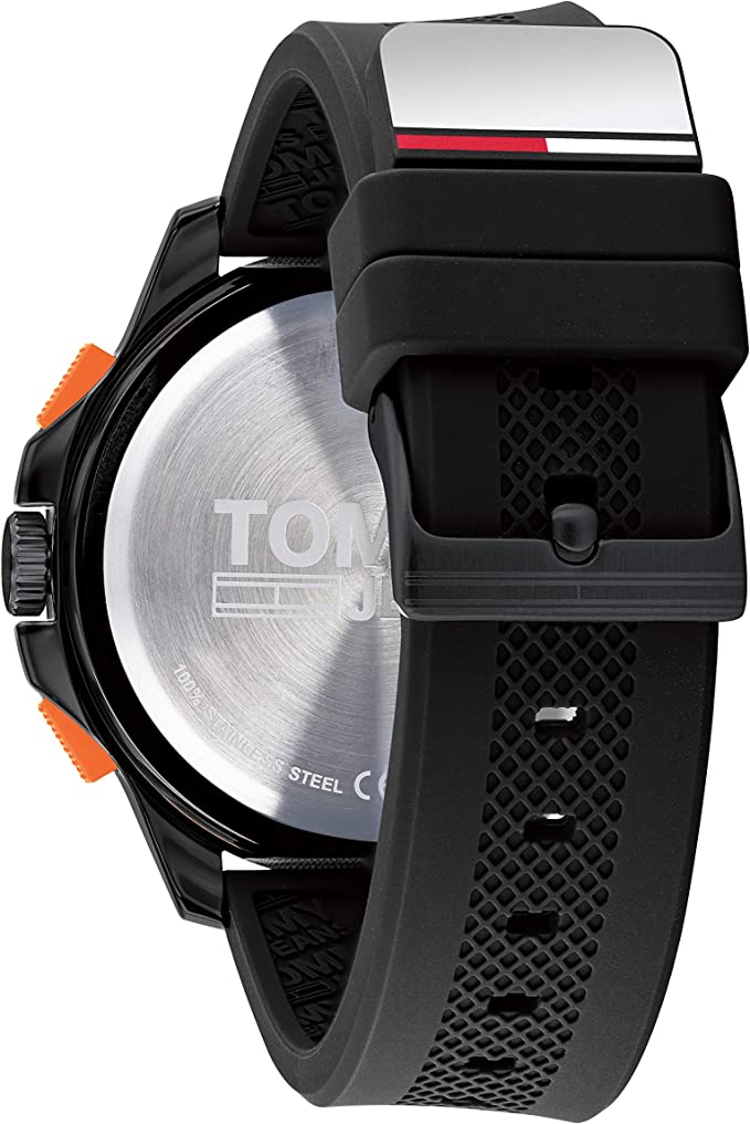 Tommy Hilfiger Jeans Analog Black Dial Black Silicone Strap Watch For Men - 1791763