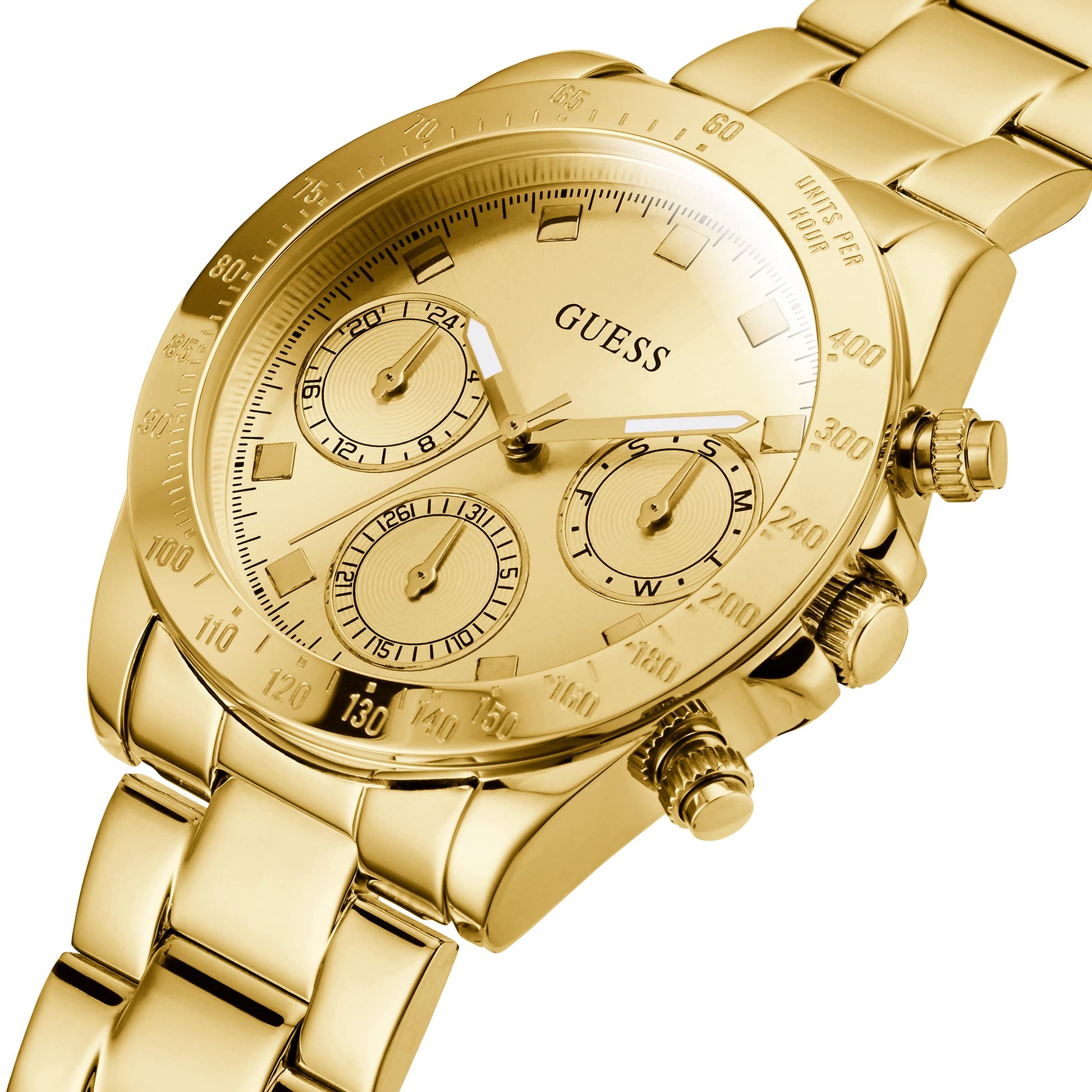 Guess Eclipse Gold Dial Gold Steel Strap Watch for Women - GW0314L2