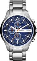 Armani Exchange Hampton Chronograph Blue Dial Silver Steel Strap Watch For Men - AX2155